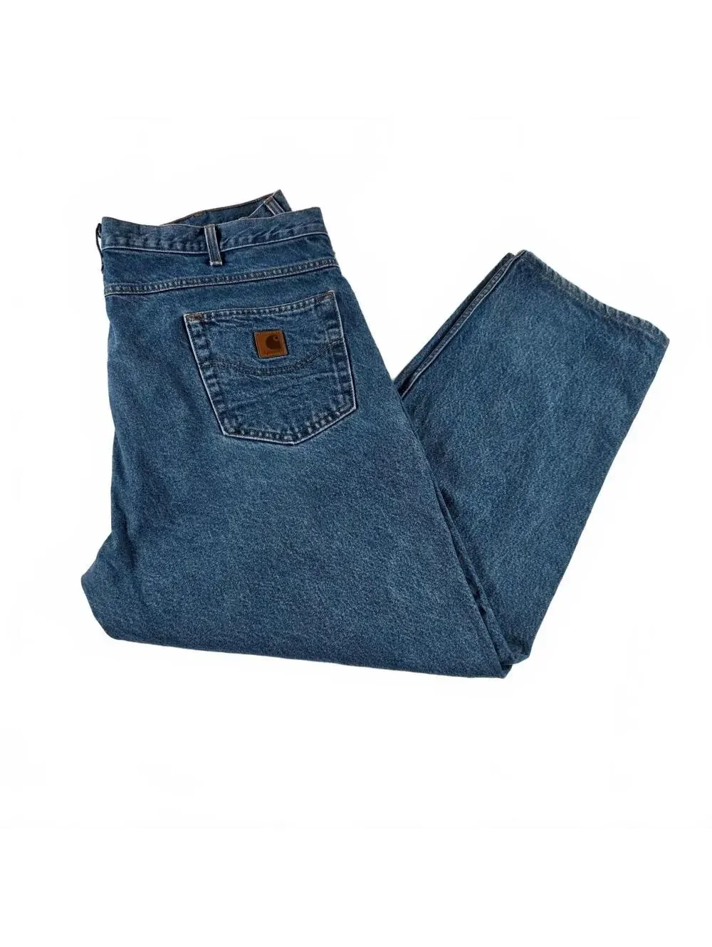 Carhartt Men's Jeans 42x30 Blue Denim Classic Workwear Durable Cotton Farm Worn